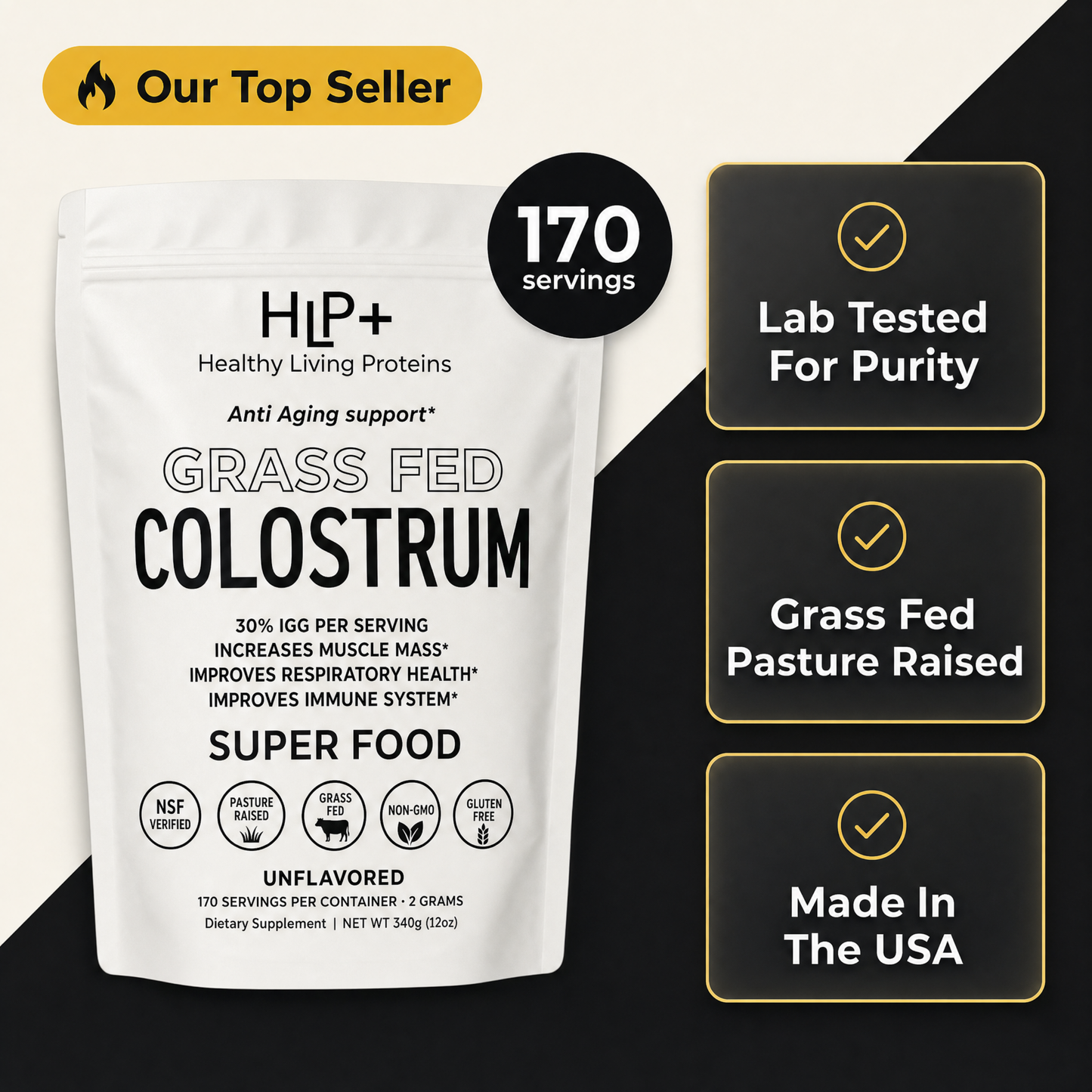 Grass-Fed Bovine Colostrum (30% IgG)
