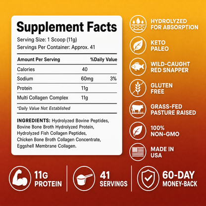 Multi Collagen Peptides Types (I, II, III, V, X)